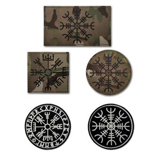 circular compass Embroidery Reflective Luminous Patch Hook and Loop morale chapter military outdoor Badge armband DIY backpack