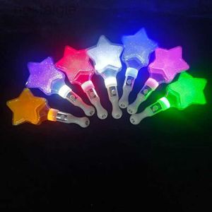 LED RAVE Toy Glowing Colorful Five Pointed Star Flash Light Led Stick Fairy Wand Cheer Luminous Toy Christmull Decoration 240410