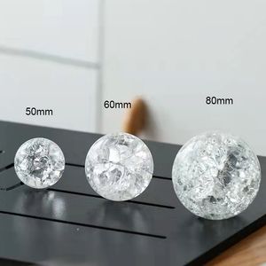 Nuovo stile da 8 cm di diametro Ice Crack Crystal Ball Crystal Water Fontana Bonsai Glass Ball Distallo da ufficio Nordic Home Decoration