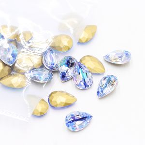 50Pcs/Lot 3D Nail Art Rhinestones Shining Color Nail Rhinestone Gem 3D Crystal For Nail Art Stone Gold Diamond Glass Manicure De