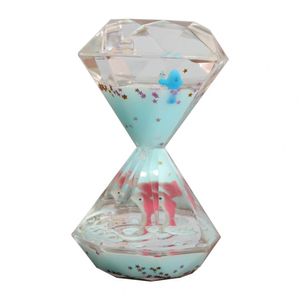 Creative Hourglass Sculpture Freestanding Acrylic Floating Sequin Oil Drop Hourglass Statue Desktop Home Figurine Ornament