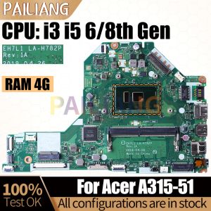 Motherboard For ACER A31551 Laptop Mainboard LAH782P NBHRH11001 i3 i5 6/8th Gen RAM 4G Notebook Motherboard