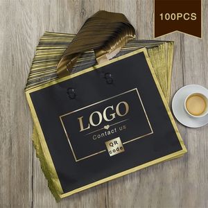 100pcs personalizados phnom penh fosco espessado sacos de compras com manuseio saco de presente de plástico imprimir uma cor em 240322 de dupla face