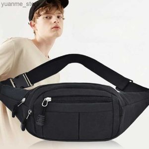 Sport Bags Leisure bag wallet large phone with bag canvas outdoor travel phone bag banana bag fashionable mens waist bag Y240410