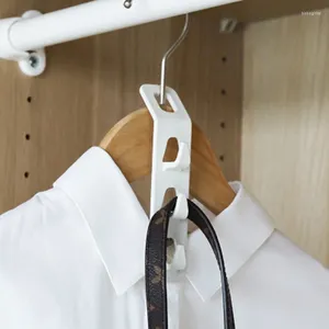 Hooks 4pcs Multi-function Hanger Hook Wardrobe Space-saving Stack Coat Plastic Closet Rack Bedroom Storage Organizer
