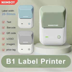 Printers Niimbot B1 Mini Thermal Label Printer Portable Adhesive Sticker Maker Pocket Wireless Bluetooth Mobile Tag Price Label Printer