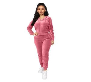 Women Active Set Tracksuits Velvet Hoodies Sweatshirt Pant Running Sport Track Anzug 2 Stück Jogging Sets S2XL2082871