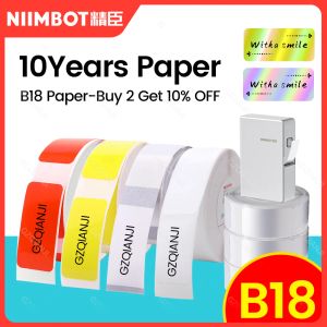 プリンターNiimbot B18ペットラベル転送用紙810年のスクラッチステッカーポータブルラベルプリンター用カラフルなカーボンリボン