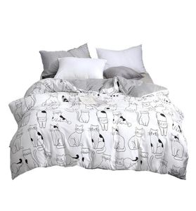 Cartoon Cat Bedding Set Cotton Kawaii Comforter Bedding Sets for Women Girl King Twin Queen Size Bed Sheets and Pillowcases3322918