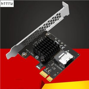 Cards Chi a Mining PCIe to Mini SAS 8087 4 Port SATA 3 6G SSD Adapter PCIe PCI Express X1 Controller Expansion Card Riser Add On Card