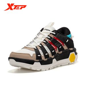 Boots Xtep Men Walking Shoes Summer Classic Fashion Leather Casual Shoes Men Stable Shock Absorption Male Sports Sneakers 879119320031