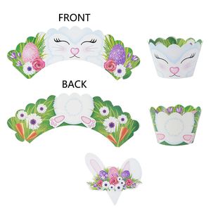 24pcs/conjunto de papel fofo de papel cupcake wrapper Party Party Bolo Toppers de aniversário Party Party Baby Shower Baking Decoração de sobremesas