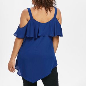 Camicetta sexy taglie forti estate spalla fredda color solido color viola top a maniche corte nera camicia 2022 abiti camisas