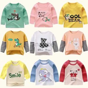 T-Shirts Çocuk Giyim Erkek Kız Kızlar T-Shirt Çocuk Giysileri Çizgi Filmleri Üstler Uzun Kollu Bebek Giyim Sonbahar Kış Pamuk Baskı Sweatshirt 240410