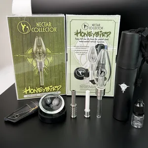 Nektarsammler -Kits mit Titankeramikquarz -Spitze Mini Glassrohröl Rig Glas Bong Dab Rig Kits Glaswasserbongs