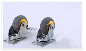 Bytiyar 3in rodas giratórias de borracha sólida rodas com 360 graus rolamento de esferas de bola pesada tampo de montagem de montagem lutas de trava rodízios
