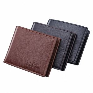 resebusinmynt handväska körkort Kreditkort Läder Mey Case Slim Billfold -vikbar plånbok Män plånbok D6K2#