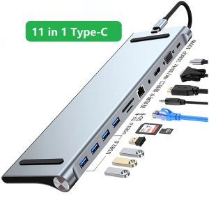 Hubs Type C Laptop Docking Station USB C Dock HDMIcompatible VGA USB Hub Adapter For MacBook HP Dell XPS Lenovo ThinkPad Asus