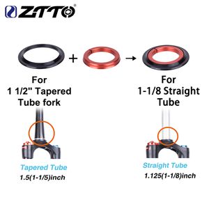 ZTTO MTB Bike Road Bicycle Headset 42mm 52mm CNC 1 1/8"-1 1/2" Tapered Tube fork Integrated Angular Contact Bearing 4252ST