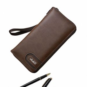 wasserdichte Männer LG Wallet Warde Capacity Öl Wachs Leder männliche Münztasche Multi-Positi Freizeit Männliche Ledertasche Y86T#