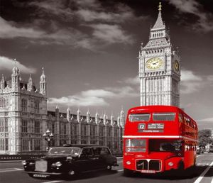 Direkt verkauft London Bus mit Big Ben Cityscape Home Wall Decor Canvas Bild Kunst ungerahmtes Landschaft HD Print Malt Arts7476941