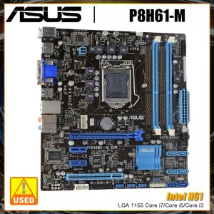 Placas -mãe asus p8h61m placa -mãe lga 1155 placa -mãe ddr3 16gb 1333MHz Intel H61 chipset USB2.0 SATA2 VGA DVI pcie x16 slot para i7