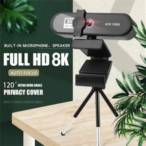 Веб -камеры 8K 4K Webcam AutoFocus Conference PC Live Trobvate Webcam USB Webcam Office House с Microphone 1080p HD Webcam