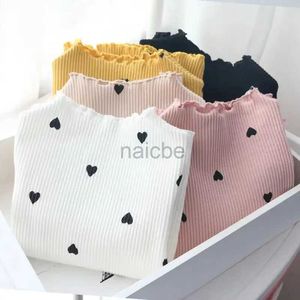 T-shirts Cotton Baby Girls T-Shirt Long Sleeve Spring Kids Turtleneck Bottoming TShirts for Children Girl Tops Clothes 240410