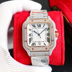 Handmade Diamond Watch Watch Mens Automático Designer de Movimento Mecânico Relógios 40mm Sapphire Women Wristwatches Montre de Luxe