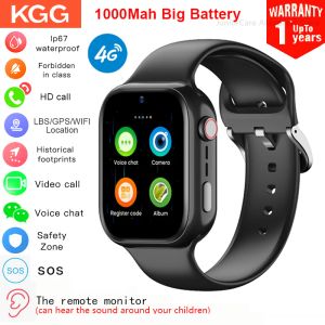 Orologi 4g kids smart orologio gps wifi lbs location sos chiama vocale video telefonico guardano contaffato tracker bambini smart watch 1000mah