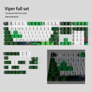 Acessórios Viper Keycaps Valorant Set Full Set Cereja Perfil transparente Carta de impressão lateral PBT Dye Sub Keycaps Game Keycaps