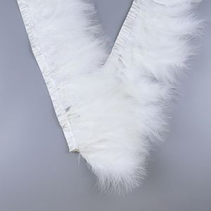 1メートル白いふわふわのソフトマラブーフェザーフリンジトリミング10-15cm染色カラフルな七面鳥の羽毛トリム