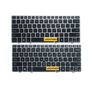 Keyboards US English Tastatur für HP Elitebook 2560 2560p 2570 2570p Laptop Silber mit Maus