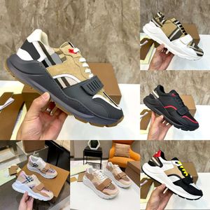 Üst BB Ayakkabı Tasarımcısı Bayberry Shoe Vintage Spor Sneaker Striped Erkek Kadın Kontrol Edilmiş Spor Ayakkabı Platformu Kafes Kırış Ayakkabı Gölgeleri Daireler Ayakkabı Klasik Açık Ayakkabı 190