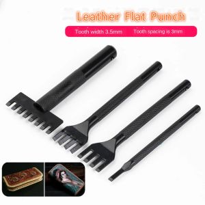 American-Style Leather Rope Weaving Flat Chisel punch DIY Sculpture Punch Lacing Stitching craft tool Belt Hole 1/4/8 prong
