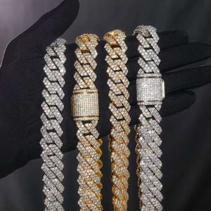 925 Sterling Silver Vvs Moissanite Diamond Cuban Chain Necklace Hip Hop Jewelry Iced Out Cuban Link Chain for Men