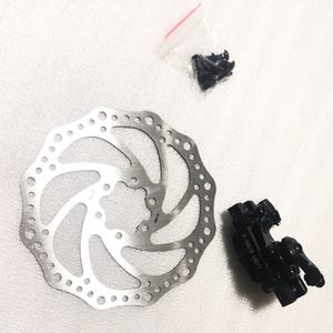 General Bicycle Disk Brake Set MTB Brake Mechanical Line Pulling Road Disc Brake Front Rear Caliper Rotor 160mm Cable Set