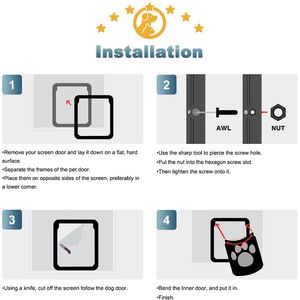 Cat Screen Door Schlossbare Welpe Sicherheitsmagnettür Haustier Fenstertor Außentüren abschließbare Haustür für Katzenhunde