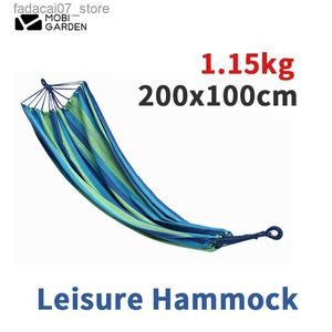 Hammocks Mobi Garden Camping portátil pingente grosso de viagens ao ar livre Família de jardim de lona espessa de lazer cadeira de giro 110 kg com peso Q