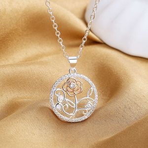 Fashionable Chinese Style Circular Rose Pendant Necklace for Children