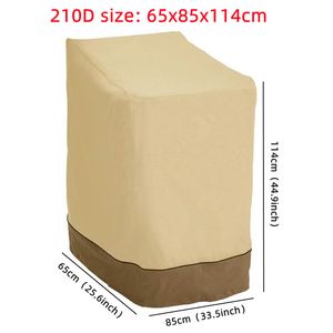 210D Oxford Cloth Stackable Chair Cover Waterproof And Dustproof Furniture Dust Cover Beige Coffee Color Matching Chair Cover