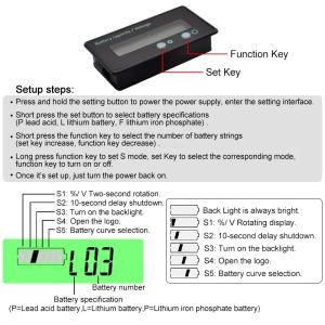 12V/24V/36V/48V ACOD CAIXO DE LIVA LIFEPO4 INDICADOR DE CAPACIDADE DE BATERIA DE LITHIUM INDICADOR DE LED DIGITAL MOTORCYCHET TOLTMETER TESTER TESTER METER