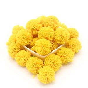 50-100 pedaços de 2 cm de renda de gaze elástica bola de flor Diy Supplies Jóias de Cabeça Jóias Infantis de Cabola Fireira Pompons de Bola