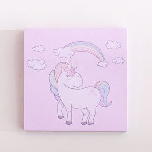 4 PCs 80 Seiten Kawaii Regenbogen Einhorn Sticky Notes kreatives Post -Notepad Süßes DIY Memo Pad Office Supplies School Stapeln