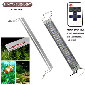 Fiskbehållare LED-ljus, högkvalitativ aluminiumlegeringsmaterial 20-75 cm, högt ljus transmittans Aquatic Plant Growth LED-konsol ljus