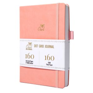 ANMÄRKNINGAR BUKE 5X5MM JOURNAL DOT GIRD Notebook 160 sidor, storlek 5,7x8,2 tum, 160 GSM Ultra tjock bambu papper Diy Bujo Planner