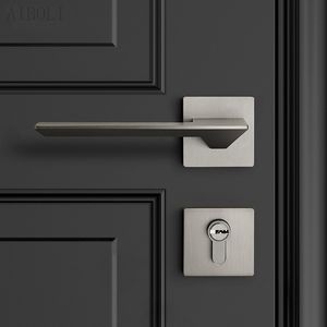 Door Lock Indoor Bedroom Silent Room Door Lock Nordic Nickel Brushed Split Lock Three-piece Simple Household Handle Lock