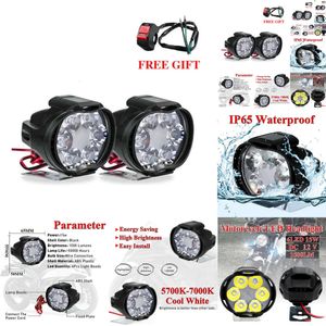 Novo 1 par de 6 lâmpadas LED Bulbos de motocicleta Spotlight Holofos de neblina veículo veículo Auxiliar Brighess Electric Car Light