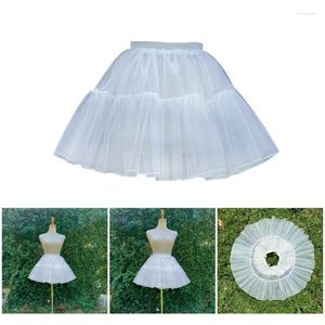 Skirts Women 35cm Petticoat Layered Tulle Skirt Elastic Waist Crinoline Underskirt Short Length Half Slips Dress For Costume Party