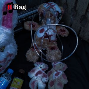 Borsa di orso lolita gotico fatto a mano Sanguina per bambola orso donna Donne per le spalle Bag di Halloween Cosplay Blood Bear Borse Gift